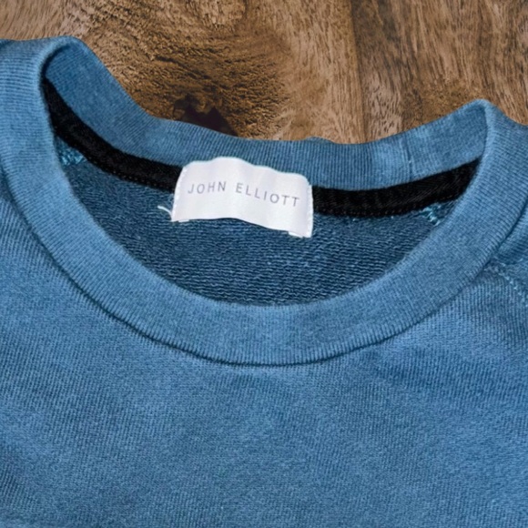 John Elliot Terry Cotton Sweater Size 2 Aqua Blue - Picture 7 of 8